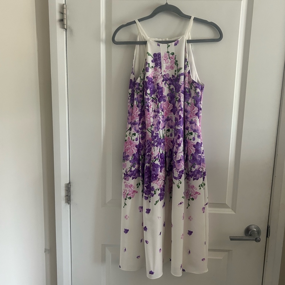 Adrianna Papell Purple Floral Dress - Picture 4 of 10